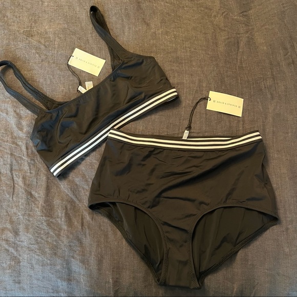 NWT Solid & Striped Katie black white bikini swimsuit Large - Picture 2 of 8